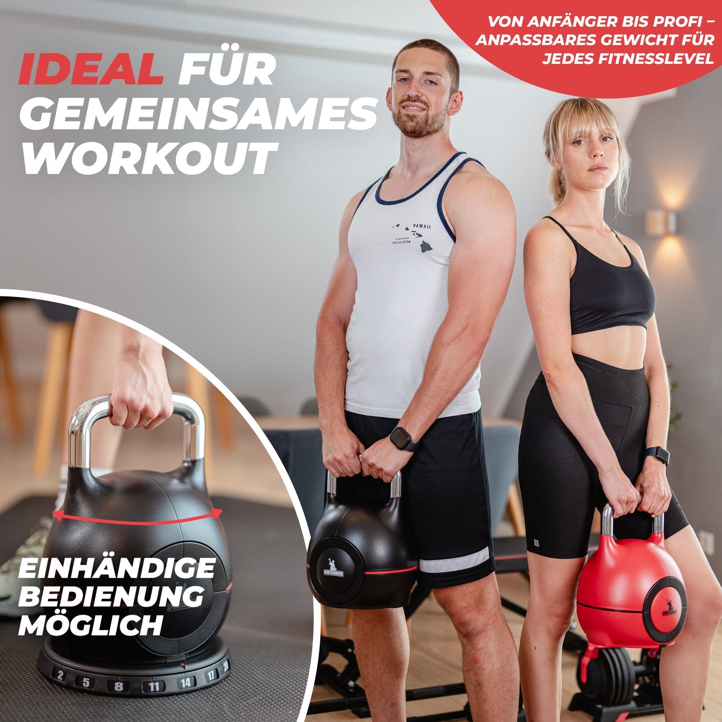 Kettlebell Set – Verstellbare Kettlebell 2 - 20kg - Sportschmiede