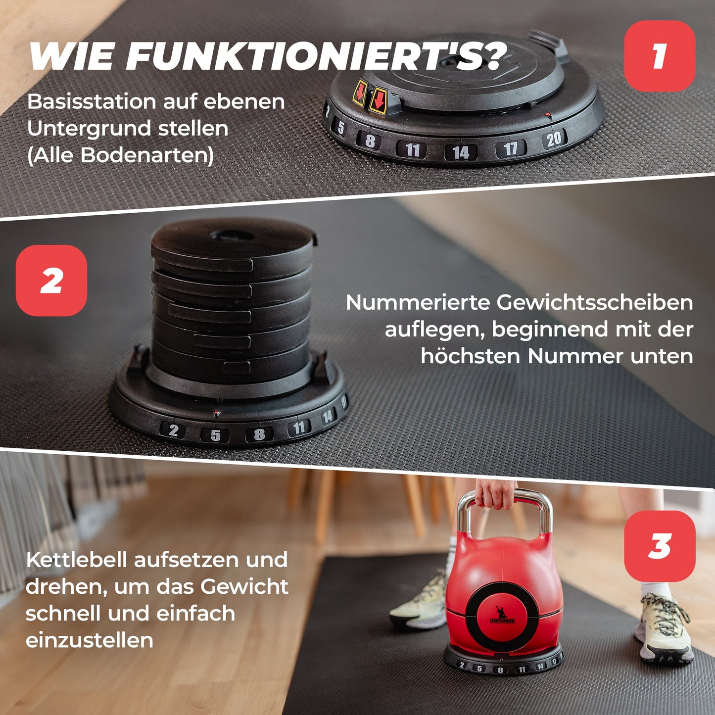 Kettlebell Set – Verstellbare Kettlebell 2 - 20kg - Sportschmiede