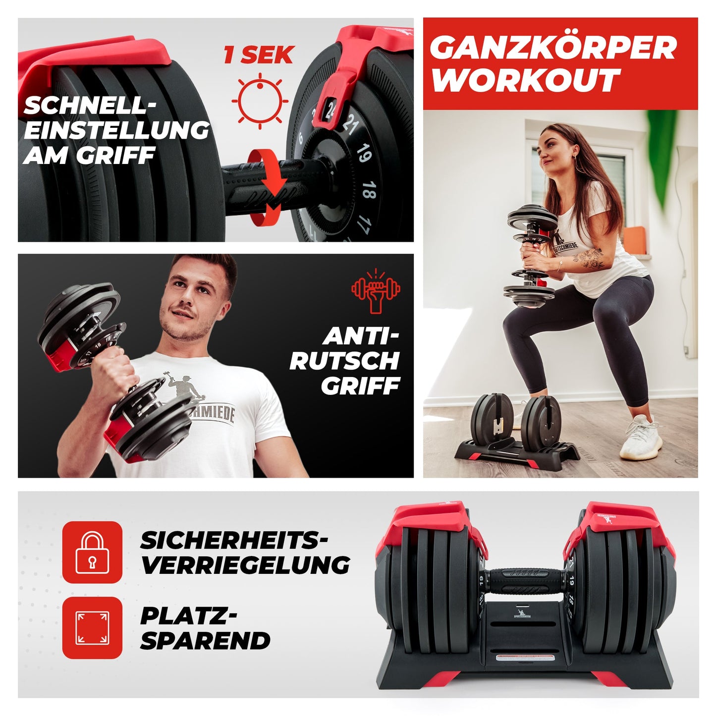 Verstellbare Hanteln | Kurzhanteln - Sportschmiede