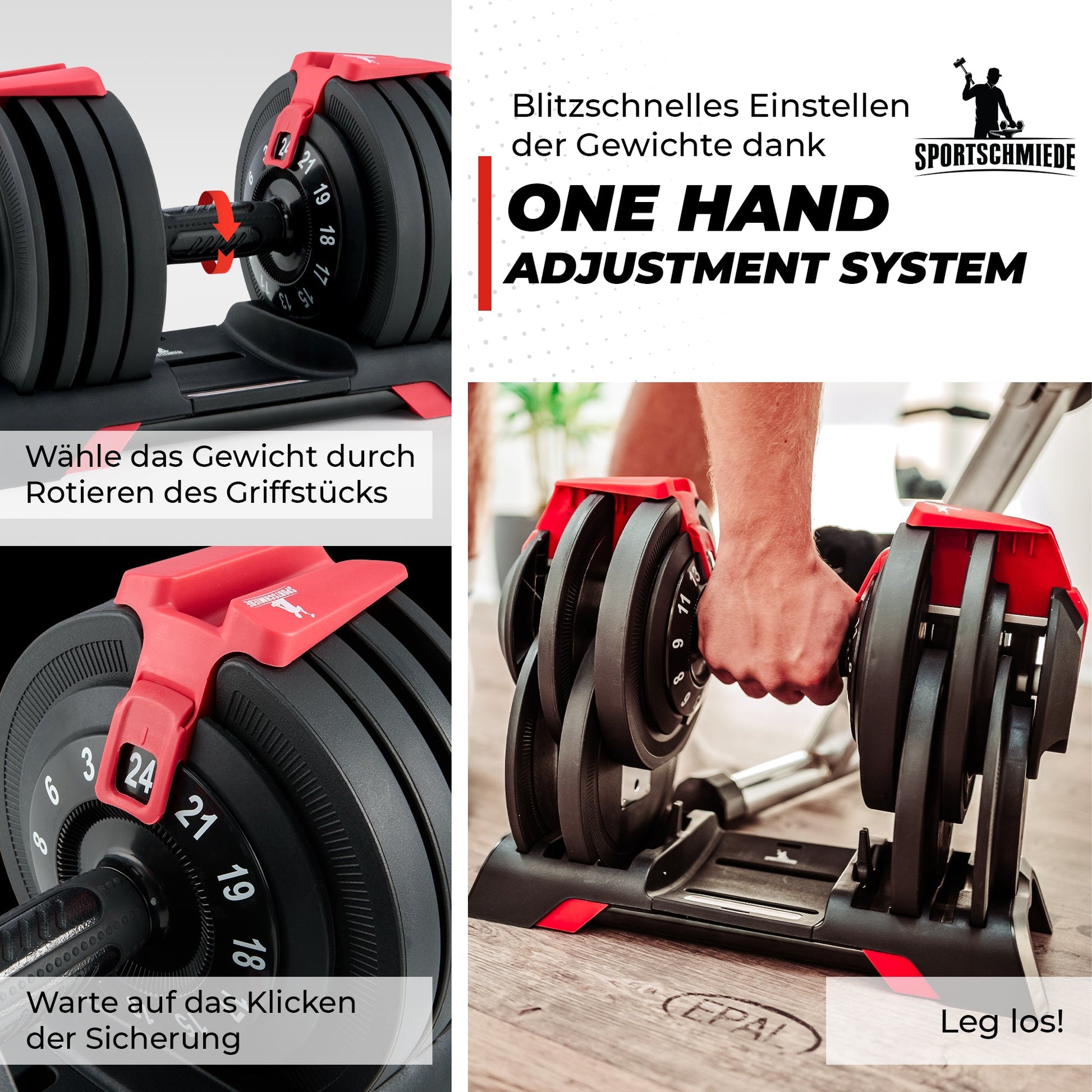 Verstellbare Hanteln | Kurzhanteln - Sportschmiede