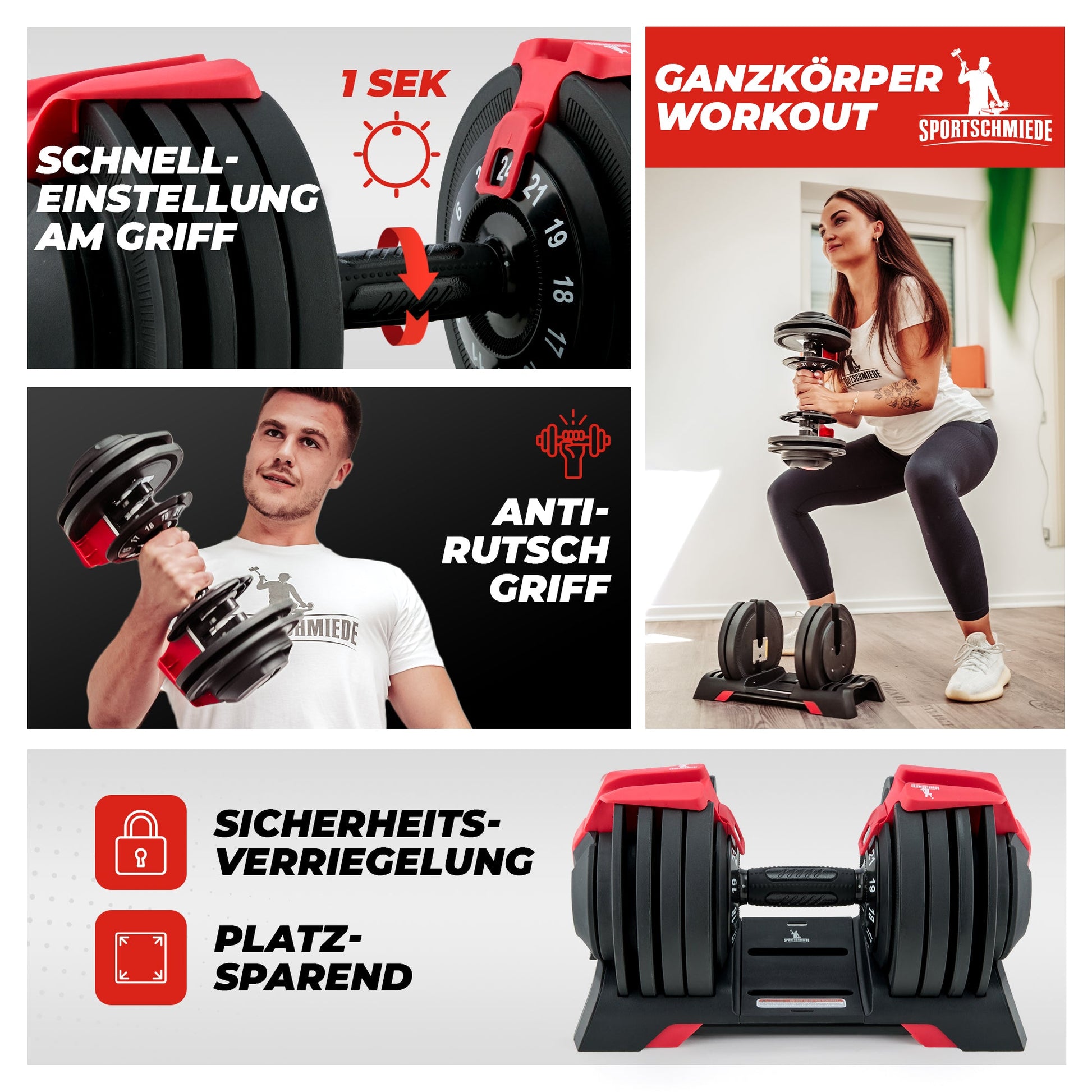 Verstellbare Hanteln | Kurzhanteln - Sportschmiede