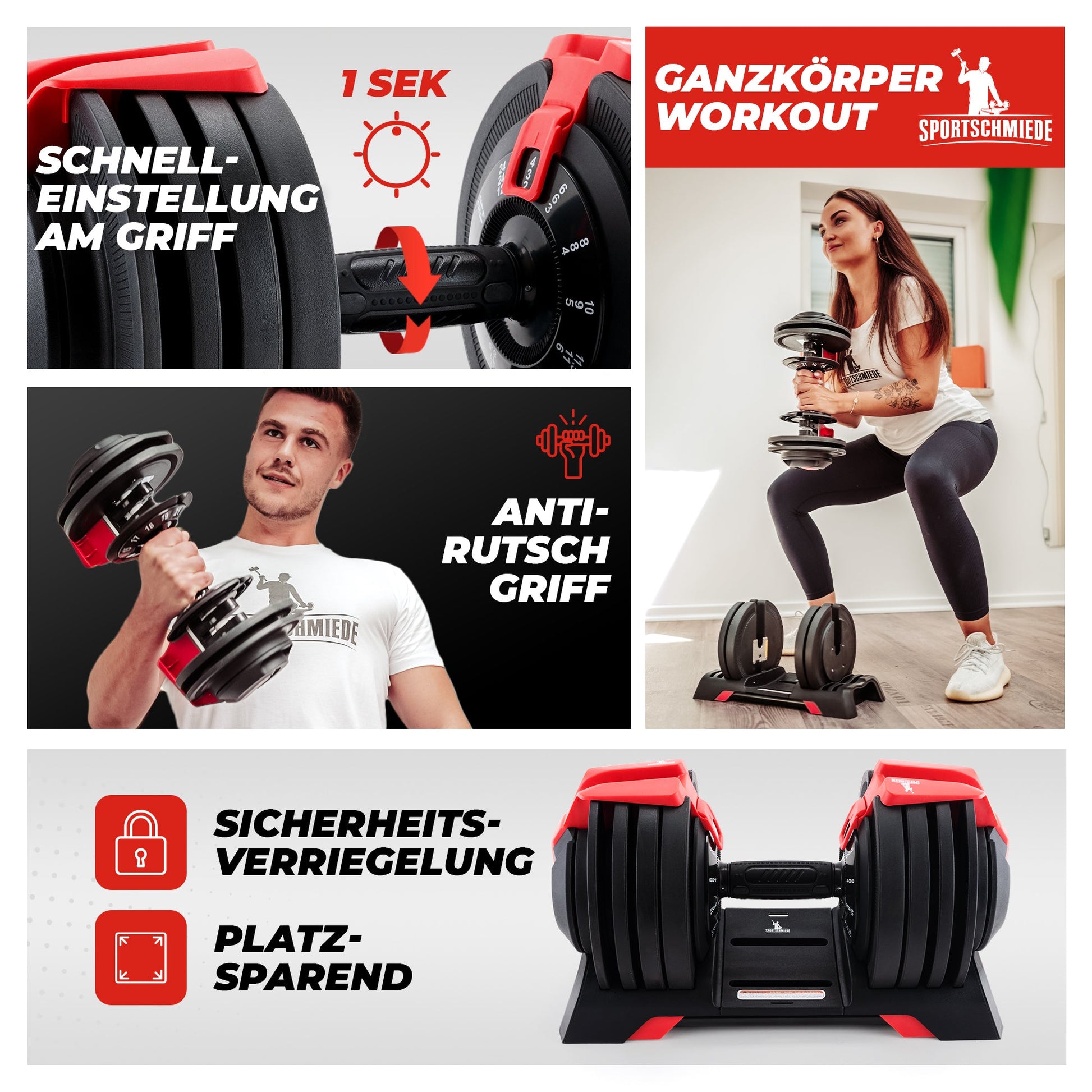 Verstellbare Kurzhanteln 12,5kg | Kleine Kurzhanteln - Sportschmiede