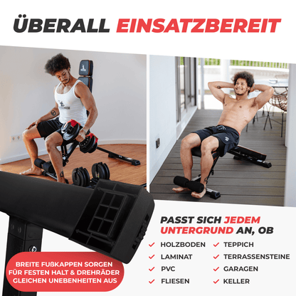 SPORTSCHMIEDE Verstellbare Hantelbank, Trainingsbank/ Schrägbank für Bankdrücken und mehr - Sportschmiede
