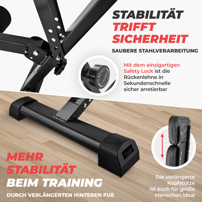 SPORTSCHMIEDE Verstellbare Hantelbank, Trainingsbank/ Schrägbank für Bankdrücken und mehr - Sportschmiede