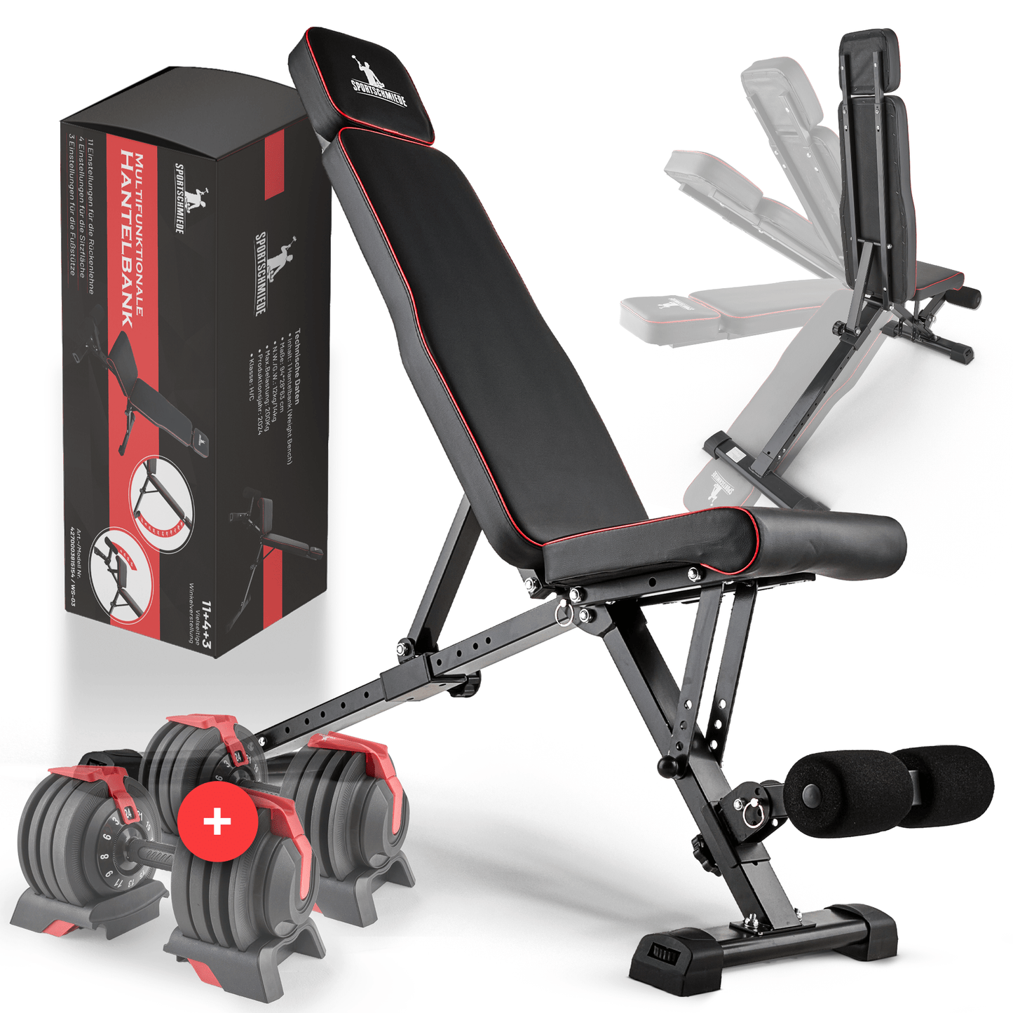 Verstellbare Hantelbank / Trainingsbank - Sportschmiede