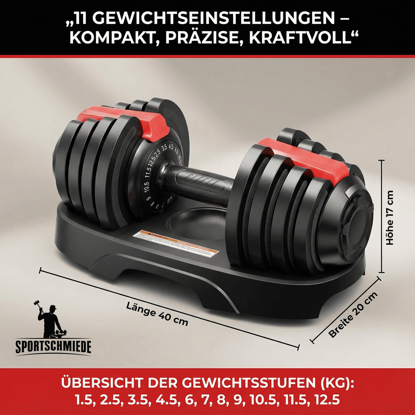 Verstellbare Kurzhanteln 12,5kg | Kleine Kurzhanteln - Sportschmiede