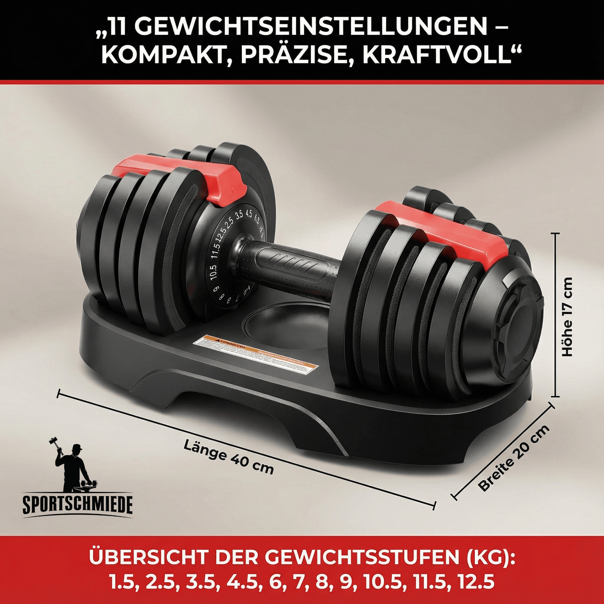 Verstellbare Kurzhanteln 12,5kg | Kleine Kurzhanteln - Sportschmiede